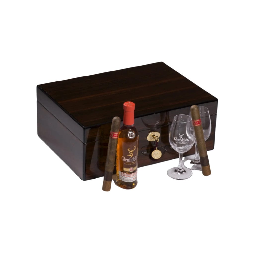 Copy of Daniel Marshall Ambiente 65 Cigar Humidor in Black Matte Private Stock | 65 Cigar Capacity | 24kt Gold Plated Hinges &amp; Locks | Spanish Cedar Interior