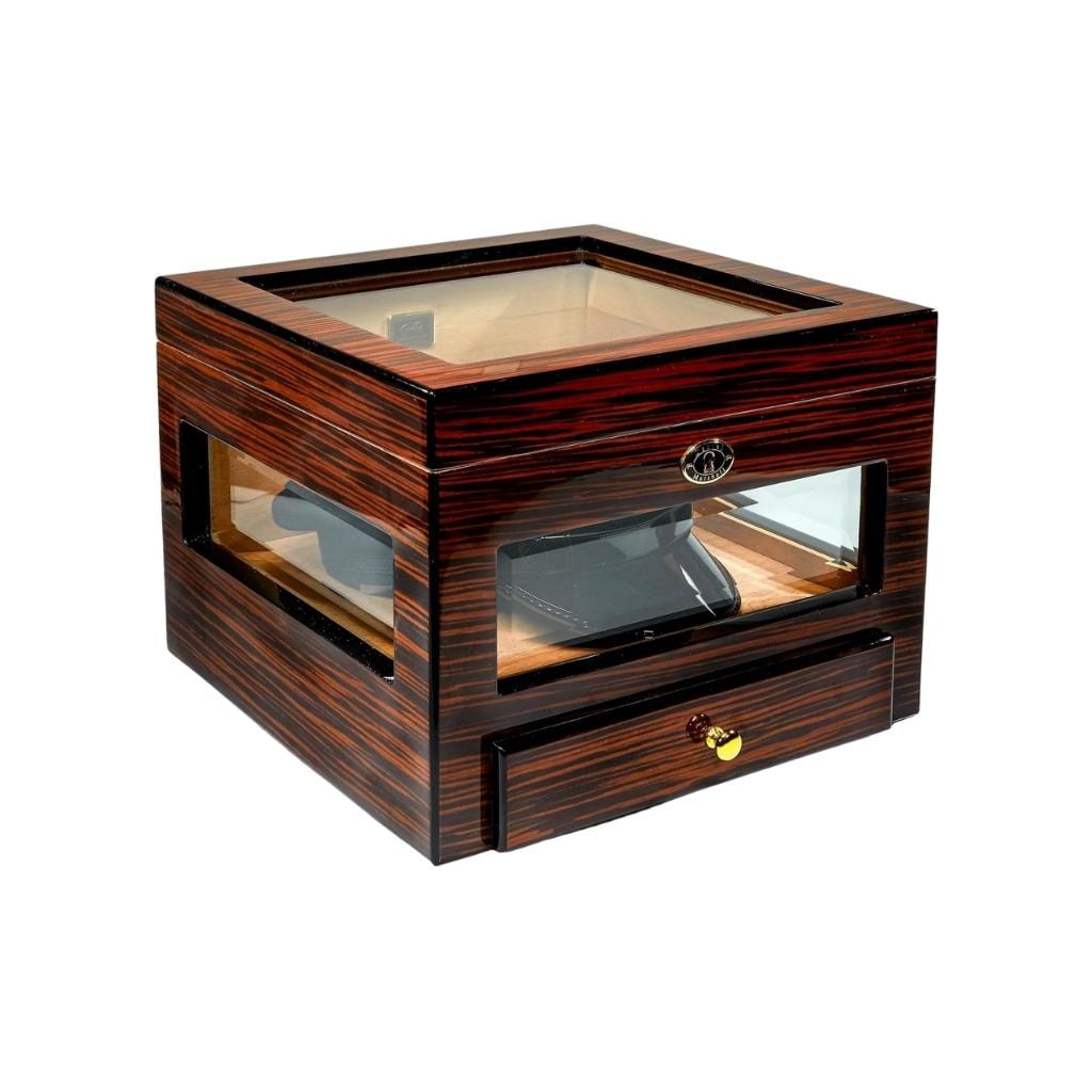 Daniel Marshall Military Cover Presentation Humidor | 15-30 Cigar Capacity | Spanish Cedar Interior