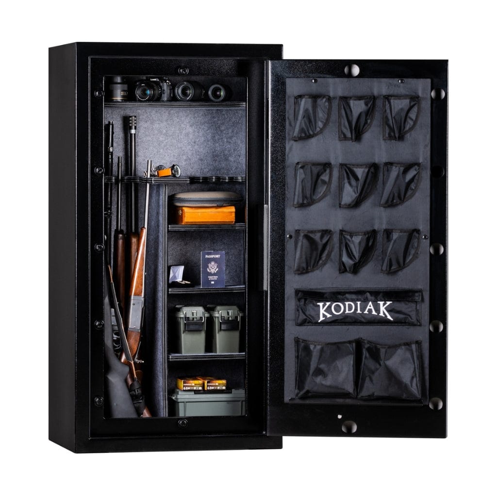 Kodiak Gun Cabinet Black, 55″ X 21″, 106 lbs 14 Long gun - Saddle