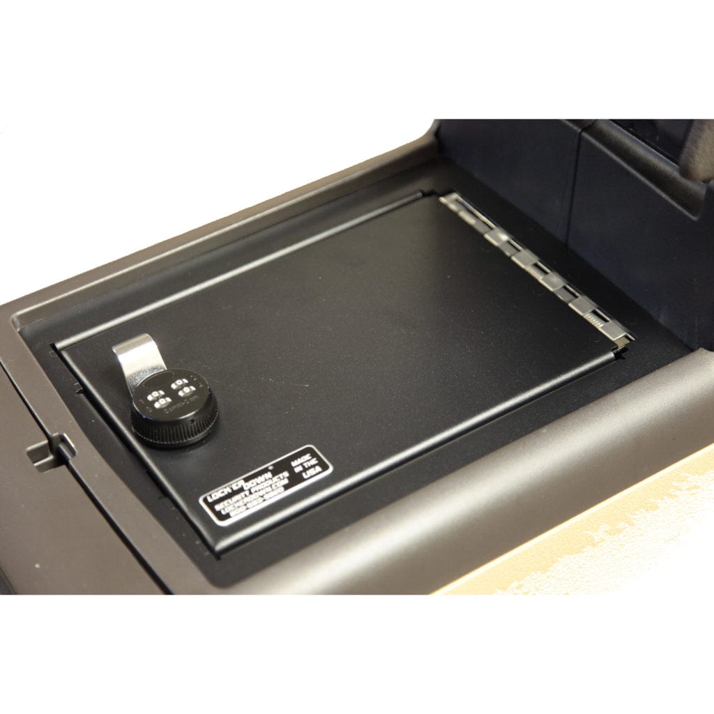 Lock&#39;er Down LD2025 Console Safe for Ford F-150(2009-2016) with Floor Console | Column Shifter | Heavy 12 Gauge Steel | 4 Point Locking System