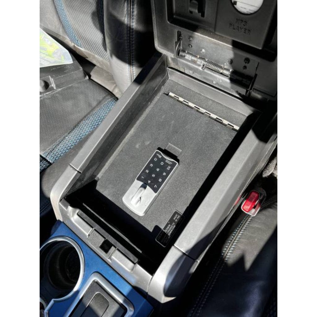 Lock&#39;er Down LD2026X Console Safe for Ford F-150 Late Production (2012-2014) with Full Floor Console | Raptor Platinum Model | Heavy 12 Gauge Steel | 4 Point Locking System