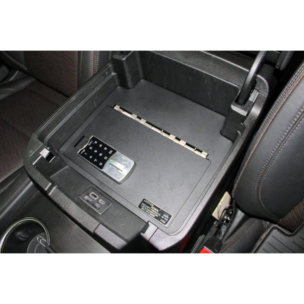 Lock&#39;er Down LD2032EX EXxtreme Console Safe for Chevrolet Suburban, Tahoe (2021-2023), GMC Yukon &amp; Yukon XL | Heavy 12 Gauge Steel | 4 Point Locking System