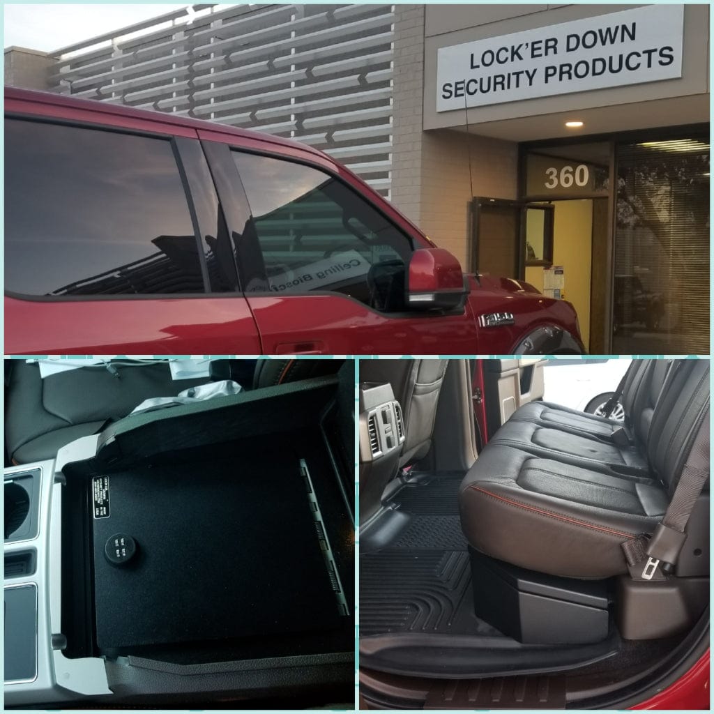 Lock&#39;er Down LD2045 Console Safe | Ford F150 (2015-2022) | Super Duty | F250/F350 (2017-2022) | Ford Expedition (2018-2022) | Full Floor Console | Heavy 12 Gauge Steel | 4 Point Locking System