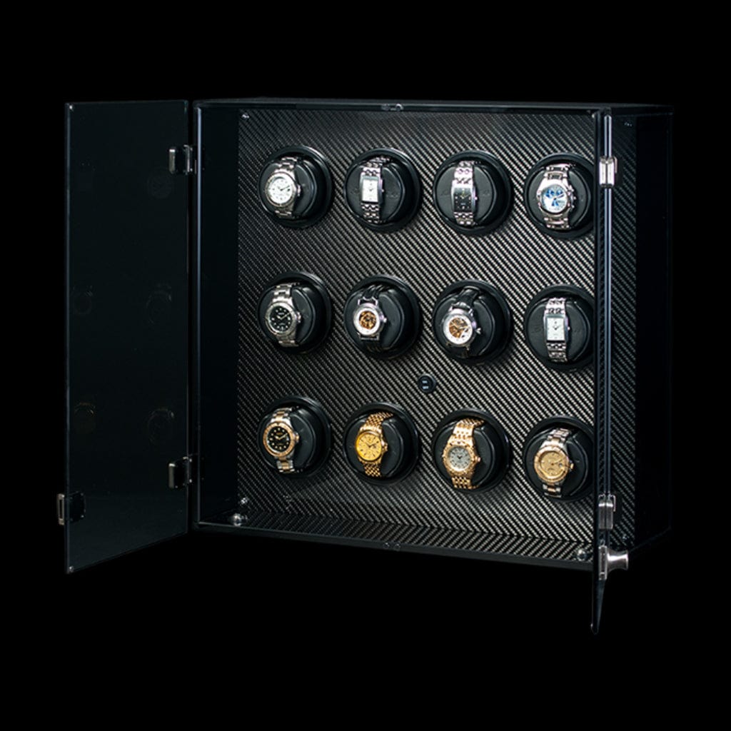 Orbita Milano 12 Milano Series Watch Winder Tempered Glass Case | Rotorwind/Programmable | 12 Watch Winding Capacity