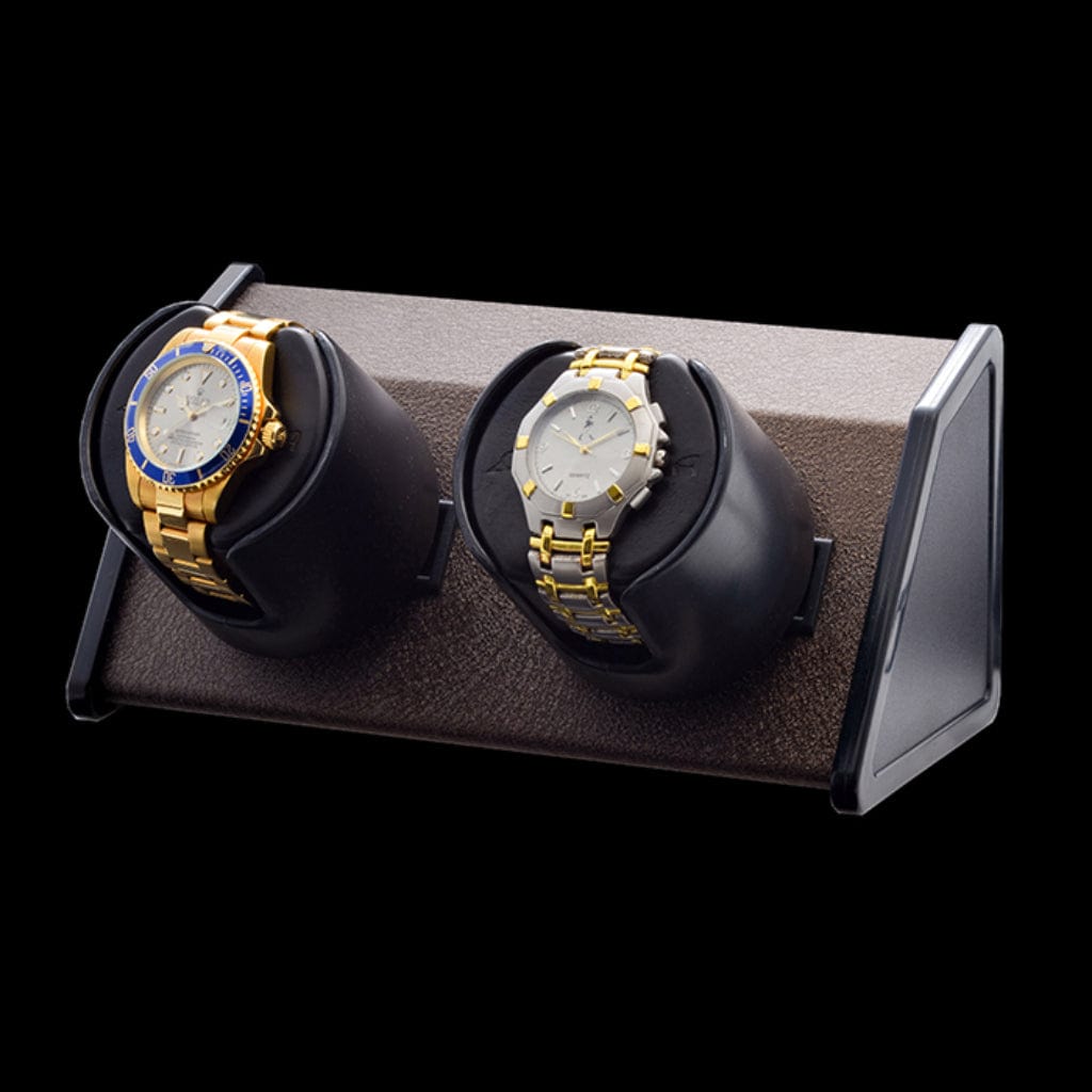 Orbita Sparta 2 Open Bold Sparta Series Watch Winder | Rotorwind | Powder-Coated Finish | 2 Watch Capacity Black