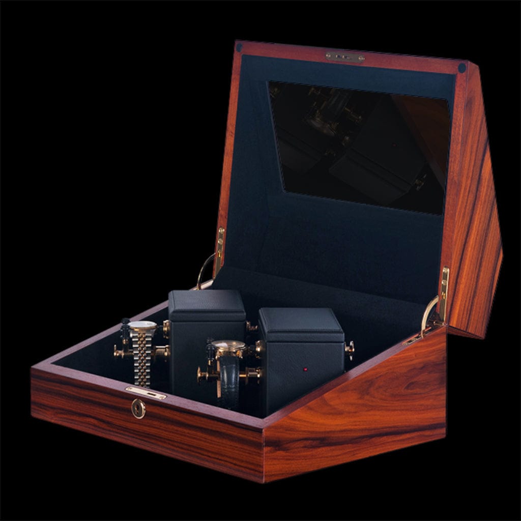 Orbita W31005/W31002 Sempre 2 Sempre Series Watch Winder | Programmable Winder for Hand-wound Watch | 2 Modules in Teak/Burl Case Finish