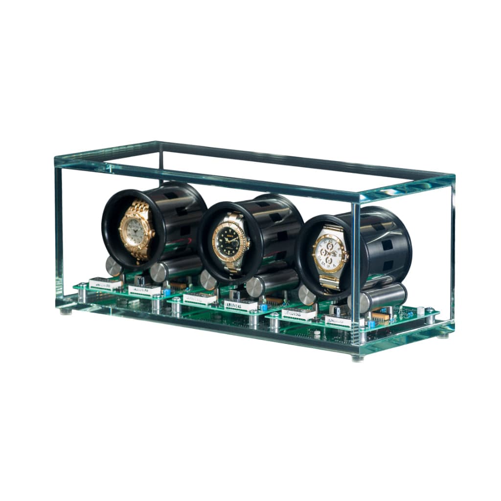 Orbita W35003 Tourbillon 3 Tourbillon Series Watch Winder | Programmable Roller-Driven Winder | 3 Watch Capacity | Digital Display