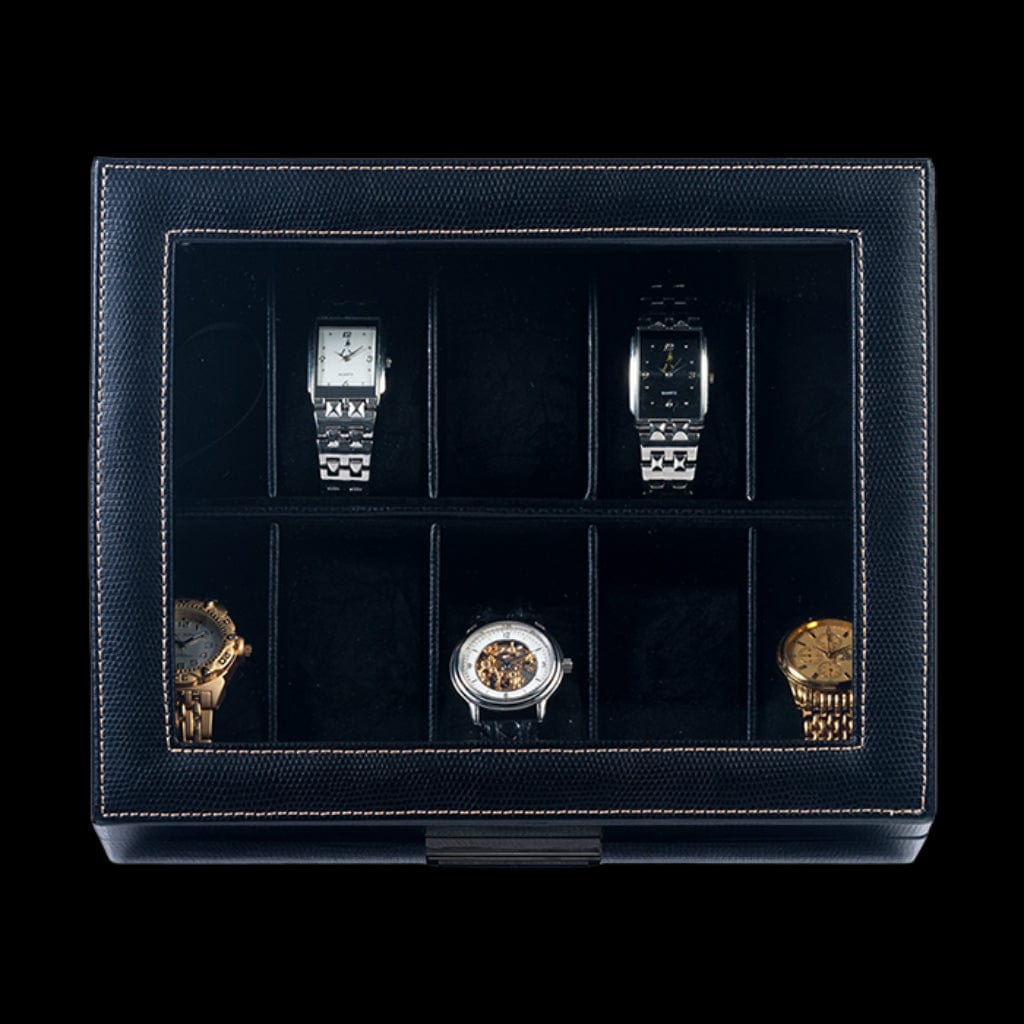 Orbita W93009/W93010/W93011 Roma 10 Roma Series Watch Case | 10 Watch Capacity | Chocolate/Lizard/Black Leather