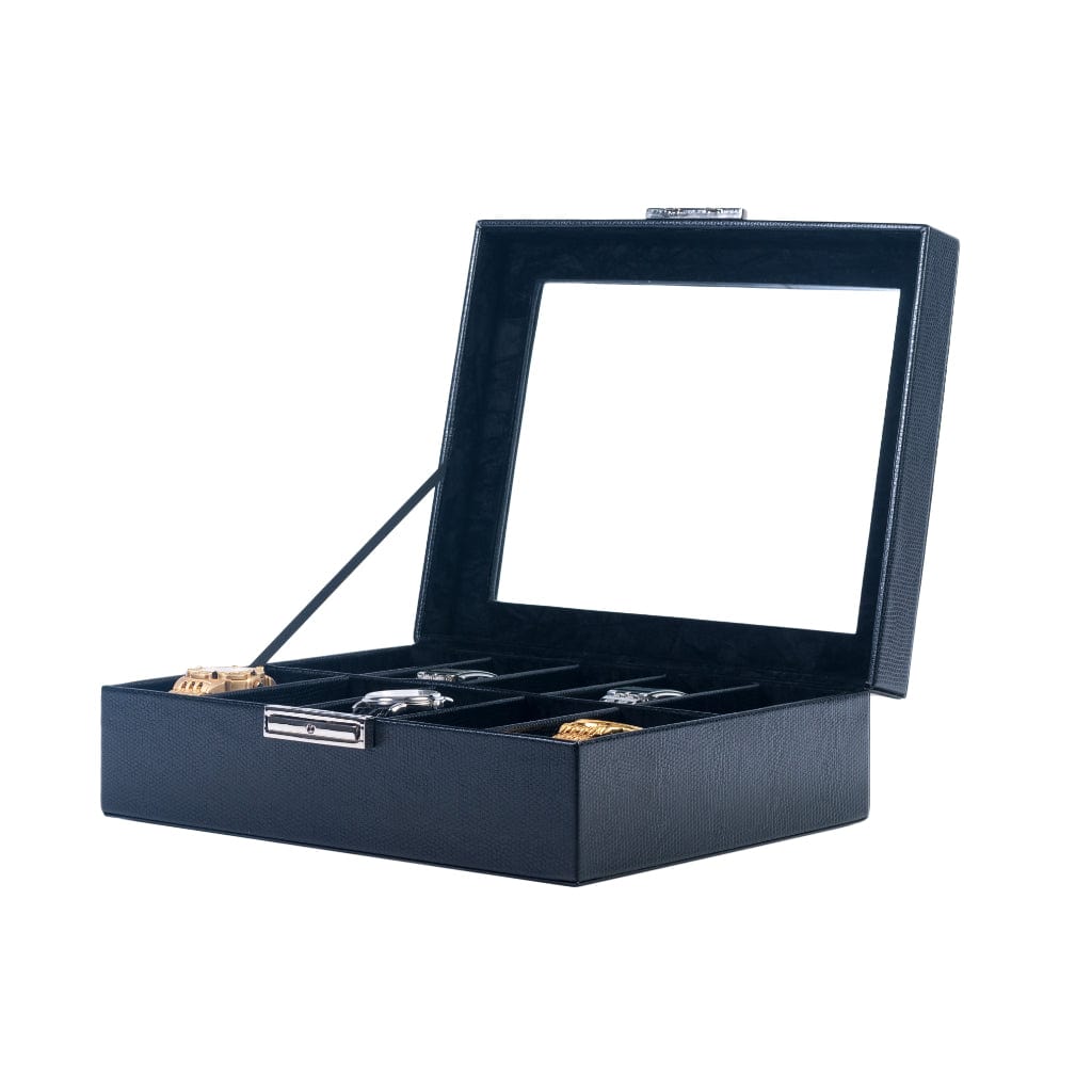 Orbita W93009/W93010/W93011 Roma 10 Roma Series Watch Case | 10 Watch Capacity | Chocolate/Lizard/Black Leather Black Leather