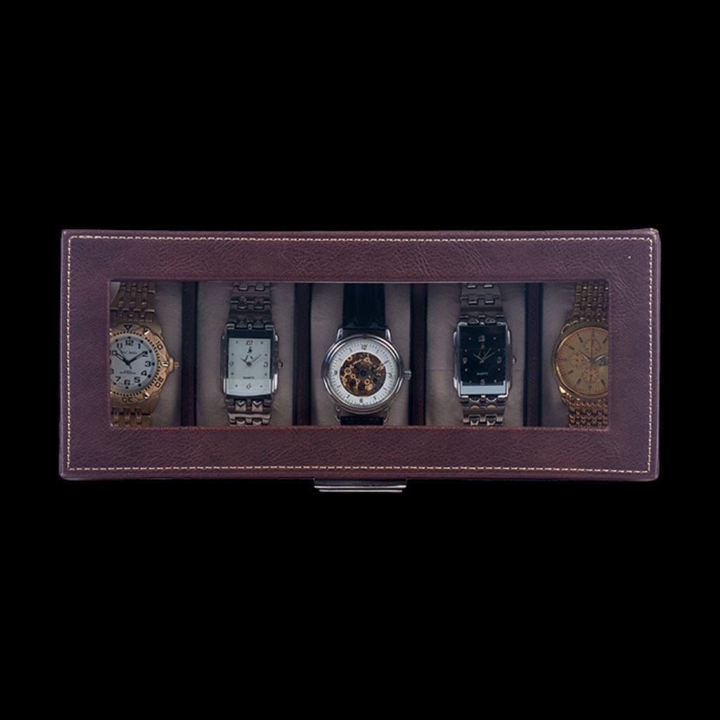 Orbita W93012/W93013/W93014 Roma 5 Roma Series Watch Case | 5 Watch Capacity | Chocolate/Saddle/Black Leather