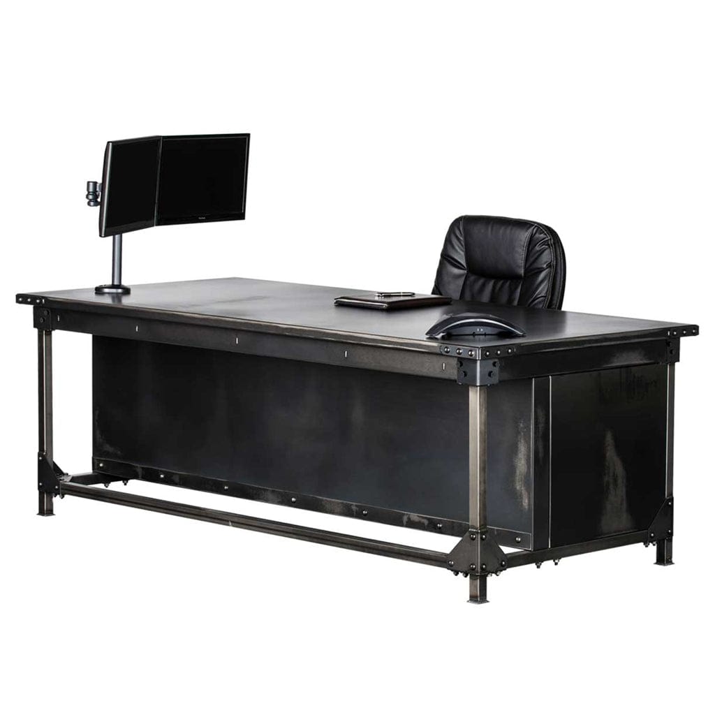 Rhino IWD3084/IWD4284 Ironworks Executive Desk Office Furniture ǀ 30&quot;/42&quot;H x 84&quot;W x 42&quot;D ǀ 450/470 Lbs