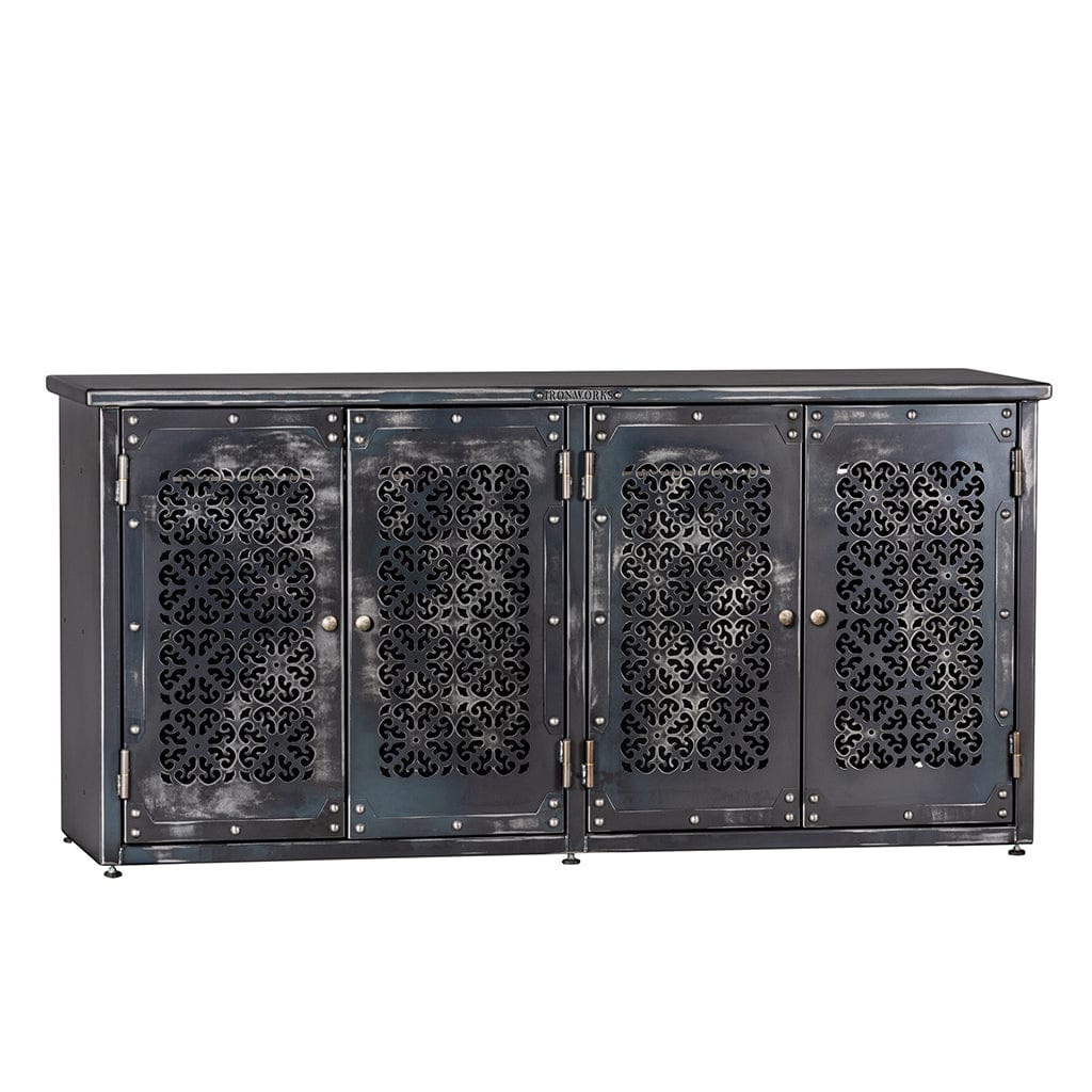 Rhino IWSC3676/IWSC3676A Ironworks Credenza Home Furniture ǀ 36"H x 76"W x 18"/24"D ǀ 350 Lbs 36"H x 76"W x 18"D / Unique Antiqued Finish