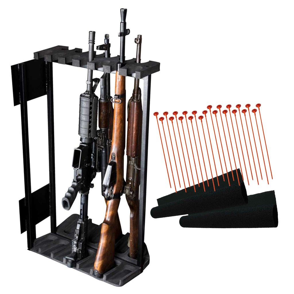 Rhino Swing Out Gun Rack System ǀ Rifle Racks ǀ Includes Rifle Rods 6 Long Gun Rack with 12 Rifle Rods