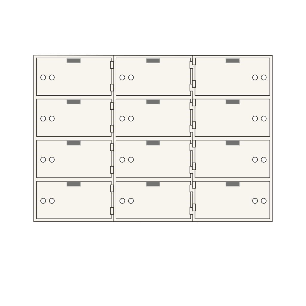 SoCal Bridgeman AX-12 Modular Depository Safe | 12 x [5"x10"] Deposit Boxes