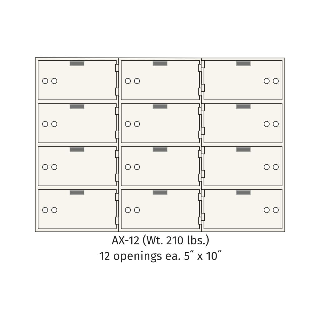 SoCal Bridgeman AX-12 Modular Depository Safe | 12 x [5"x10"] Deposit Boxes