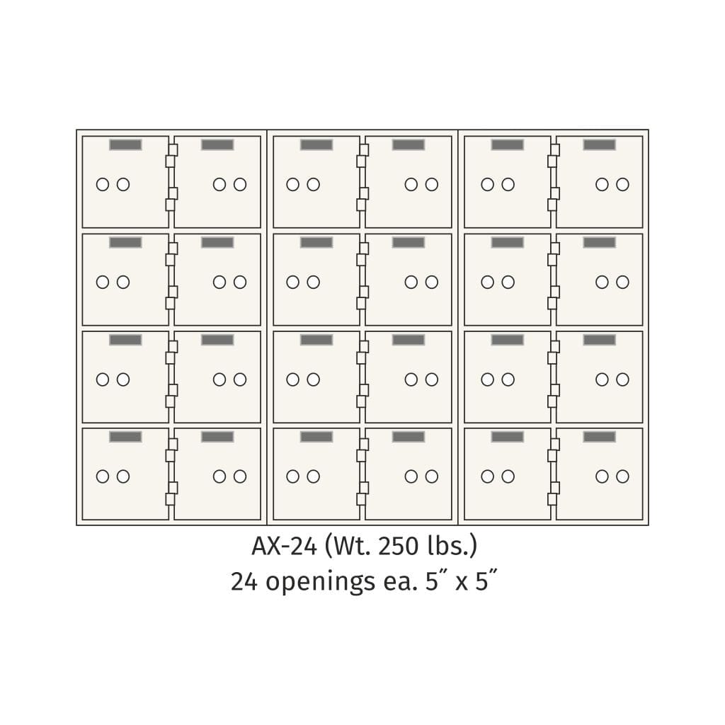 SoCal Bridgeman AX-24 Modular Depository Safe | 24 x [5"x5"] Deposit Boxes