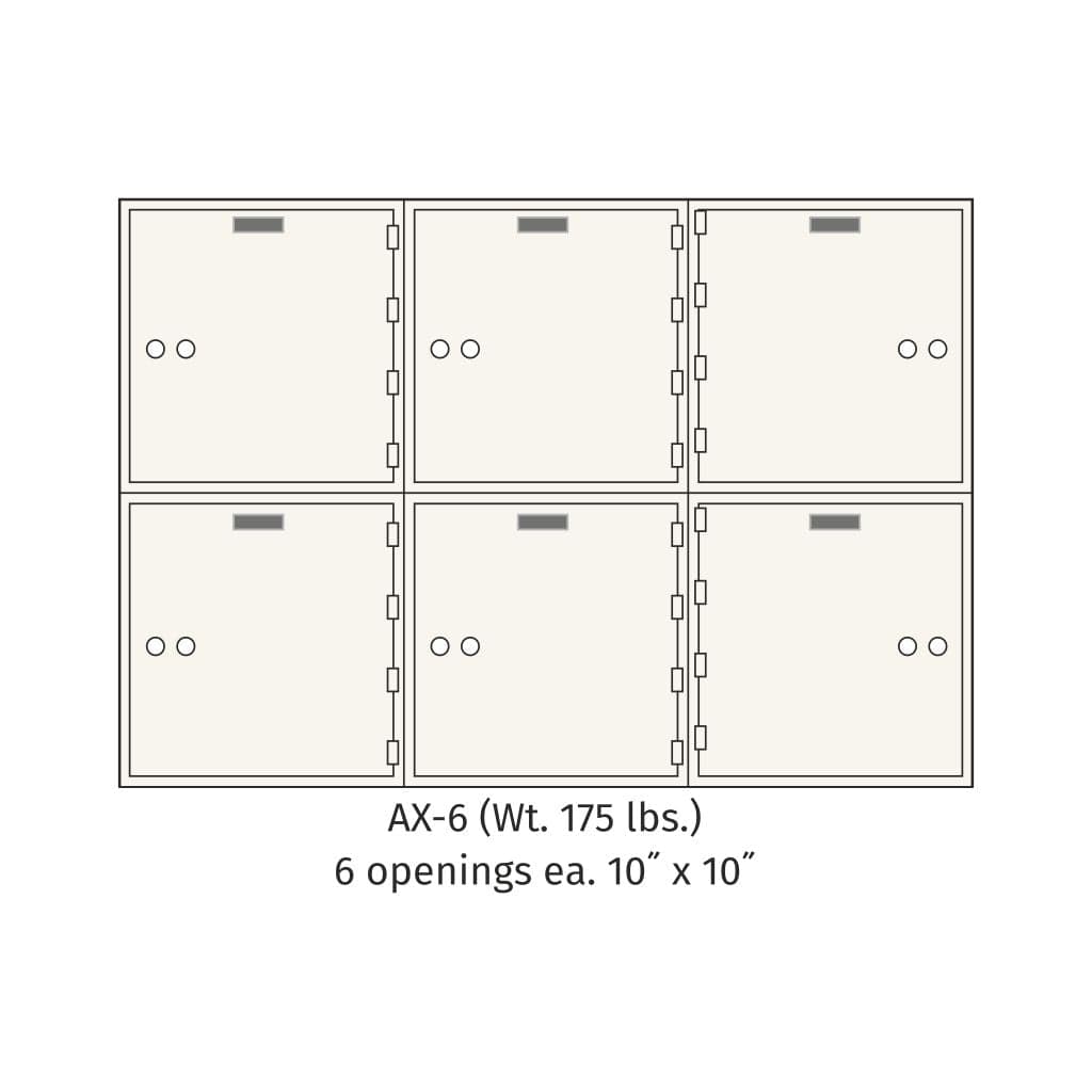 SoCal Bridgeman AX-6 Modular Depository Safe | 6 x [10"x10"] Deposit Boxes