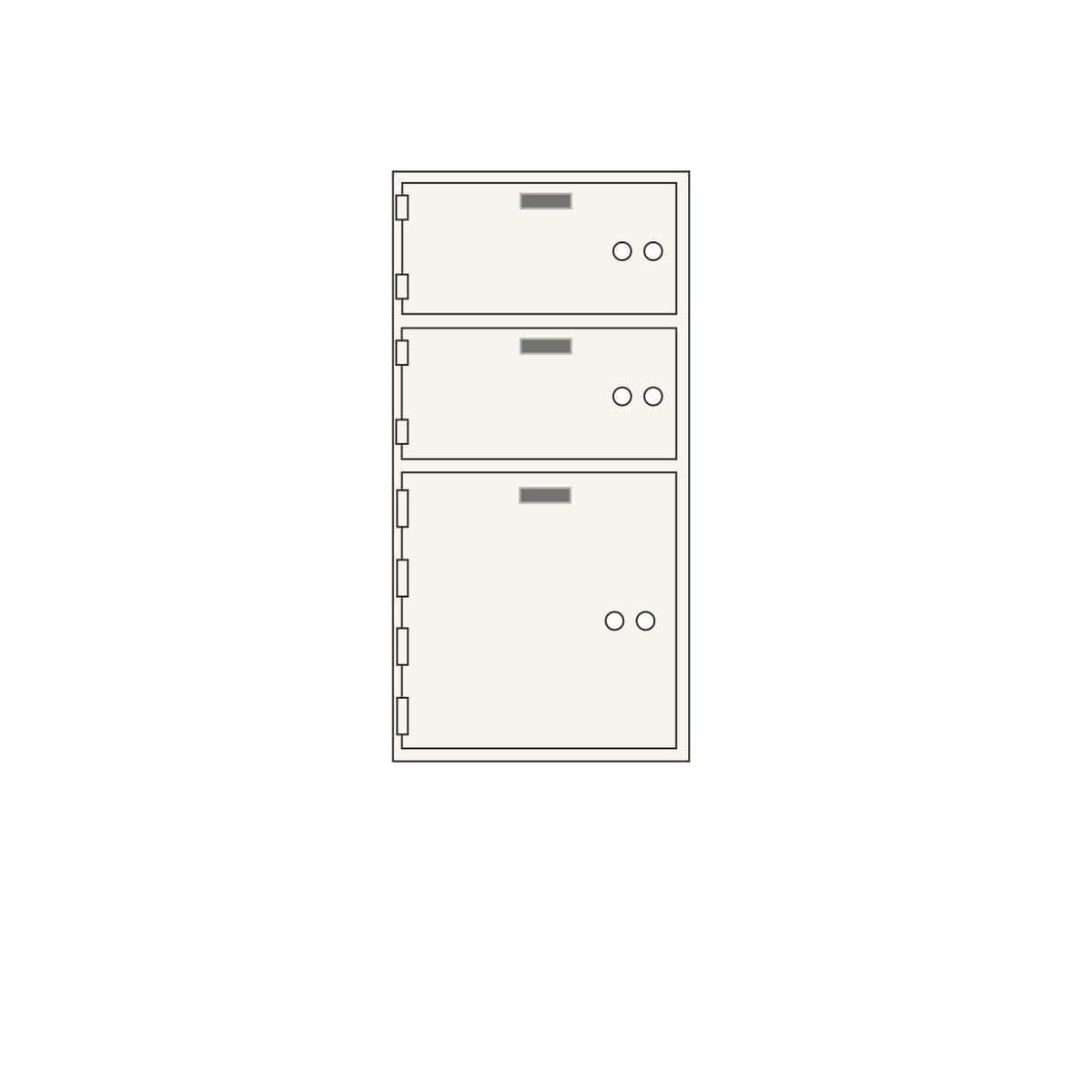 SoCal Bridgeman AXN-3 Modular Depository Safe | 2 x [5&quot;x10&quot;] + 1 x [10&quot;x10&quot;] Deposit Boxes