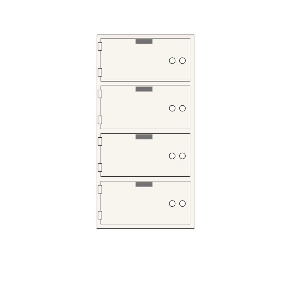 SoCal Bridgeman AXN-4 Modular Depository Safe | 4 x [5"x10"] Deposit Boxes