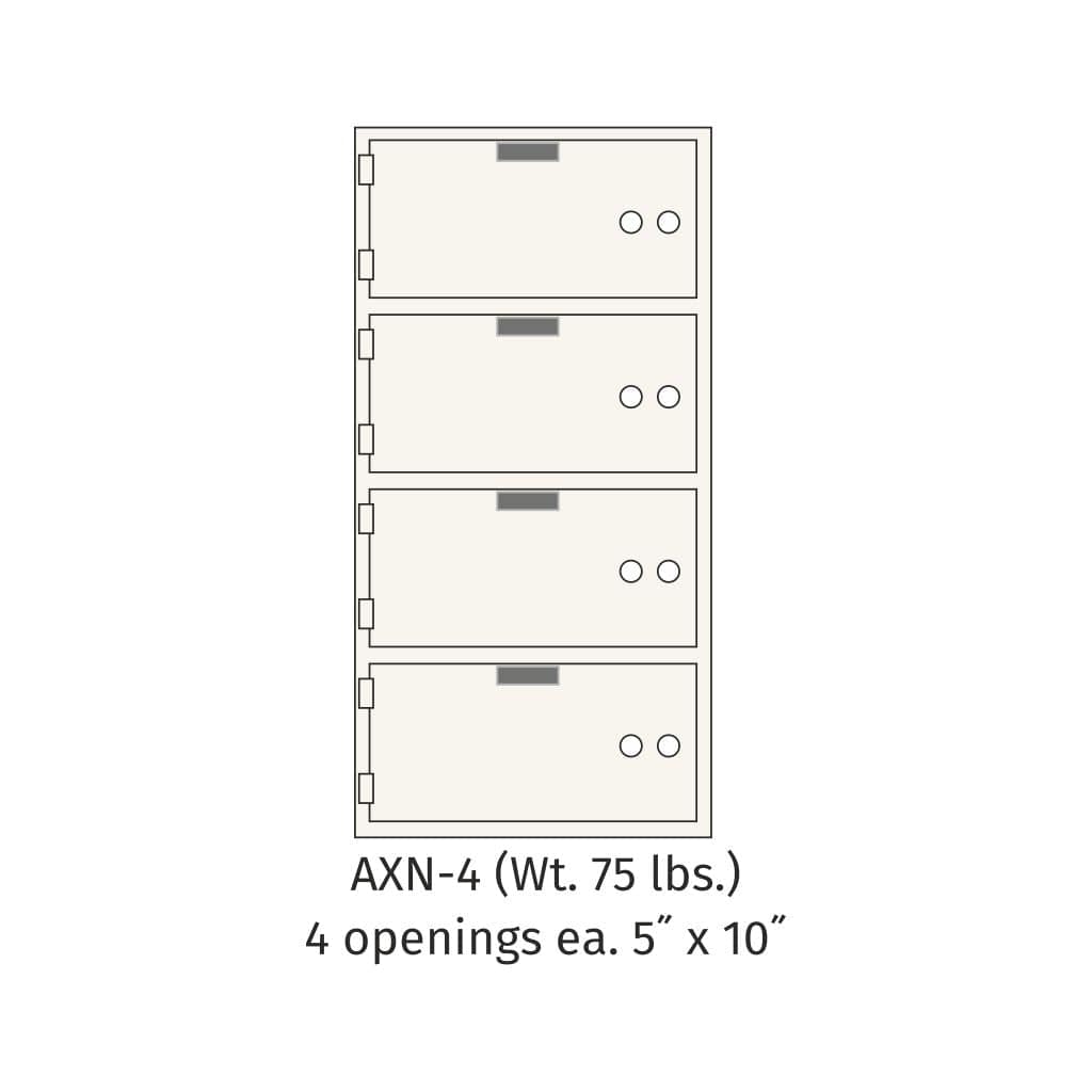 SoCal Bridgeman AXN-4 Modular Depository Safe | 4 x [5"x10"] Deposit Boxes