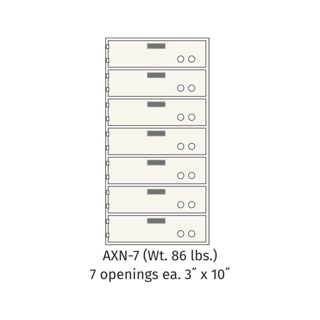 SoCal Bridgeman AXN-7 Modular Depository Safe | 7 x [3"x10"] Deposit Boxes