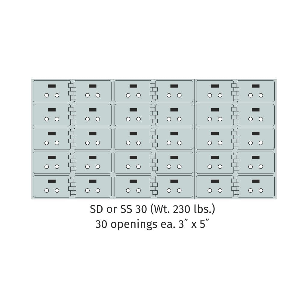 SoCal Bridgeman SD-30 Modular Safe Deposit Boxes | 30 x [3"x5"] Security Boxes