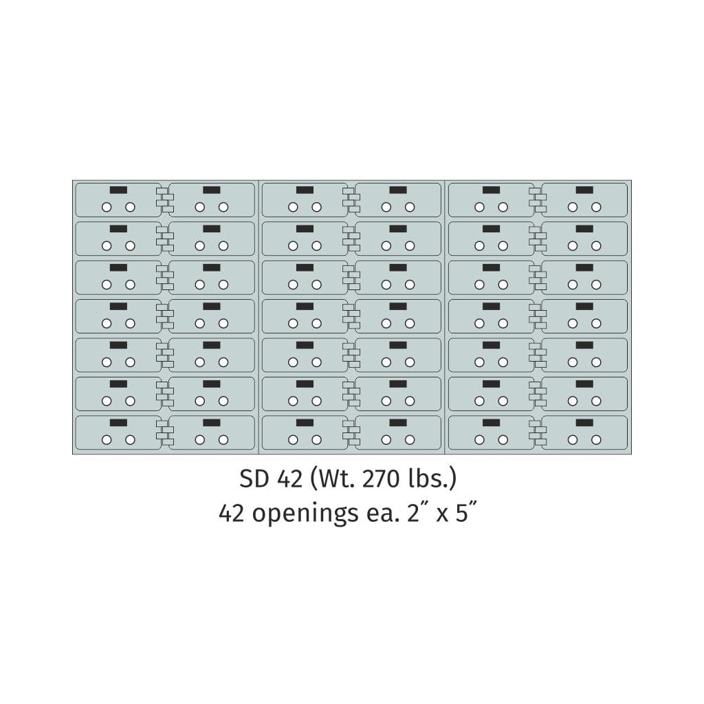 SoCal Bridgeman SD-42 Modular Safe Deposit Boxes | 42 x [2"x5"] Security Boxes