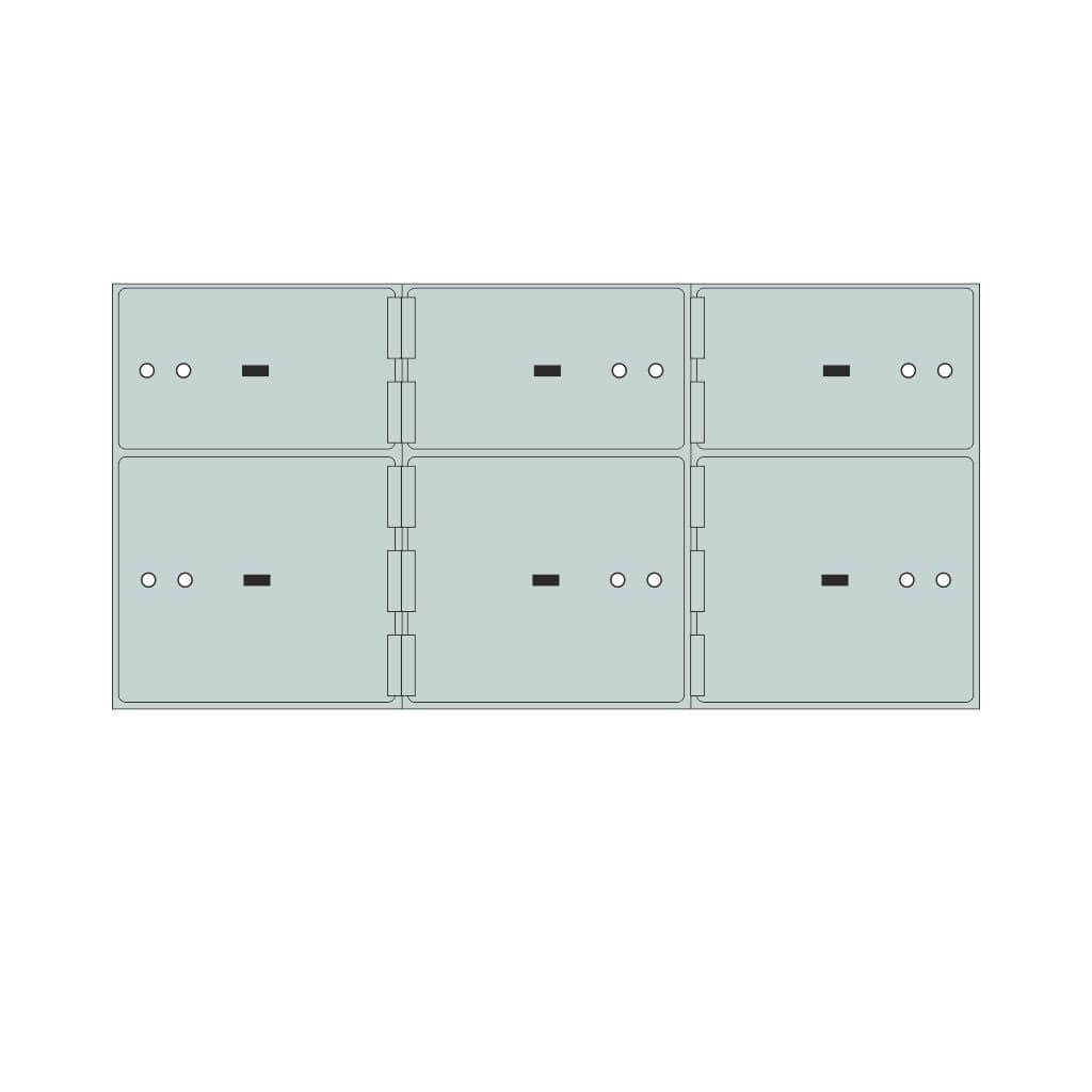 SoCal Bridgeman SD-6A Modular Safe Deposit Boxes | 3 x [5"x10"] + 3 x [10"x10"] Security Boxes