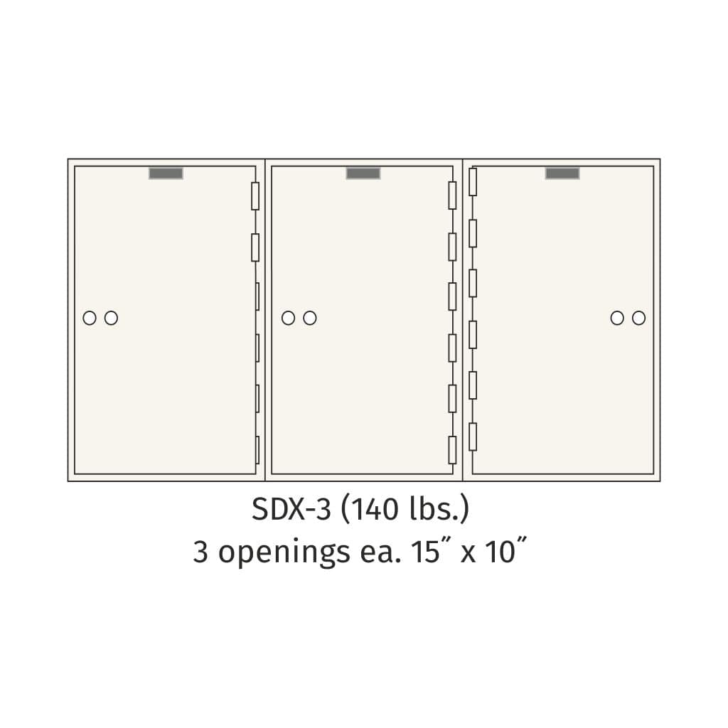 SoCal Bridgeman SDX-3 Modular Safe Deposit Boxes | 3 x [15"x10"] Security Boxes