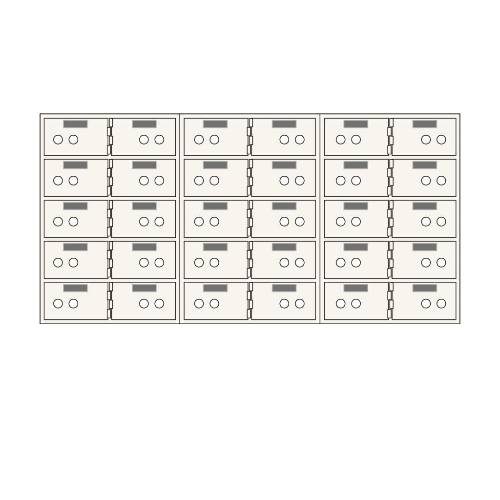SoCal Bridgeman SDX-30 Modular Safe Deposit Boxes | 30 x [3"x5"] Security Boxes