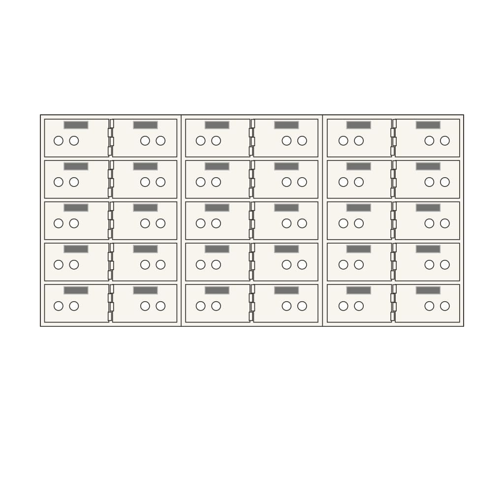SoCal Bridgeman SDX-30 Modular Safe Deposit Boxes | 30 x [3"x5"] Security Boxes