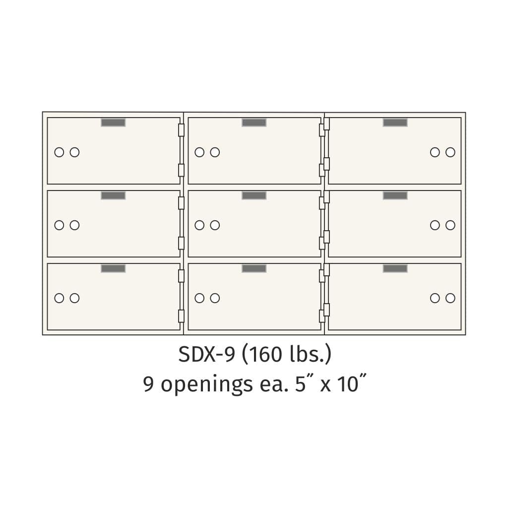 SoCal Bridgeman SDX-9 Modular Safe Deposit Boxes | 9 x [5&quot;x10&quot;] Security Boxes
