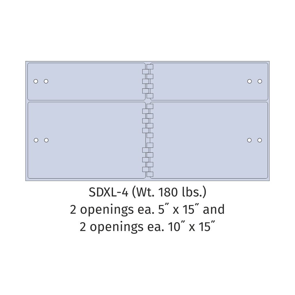 SoCal Bridgeman SDXL-4 Modular Teller Lockers | 2 x [5&quot;x15&quot;] + 2 x [10&quot;x15&quot;] Security Boxes