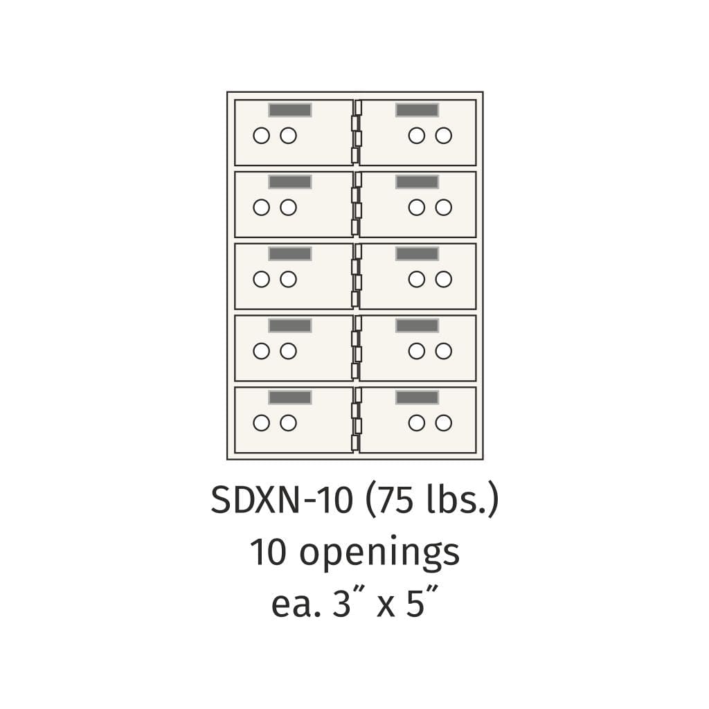 SoCal Bridgeman SDXN-10 Modular Safe Deposit Boxes | 10 x [3"x5"] Security Boxes
