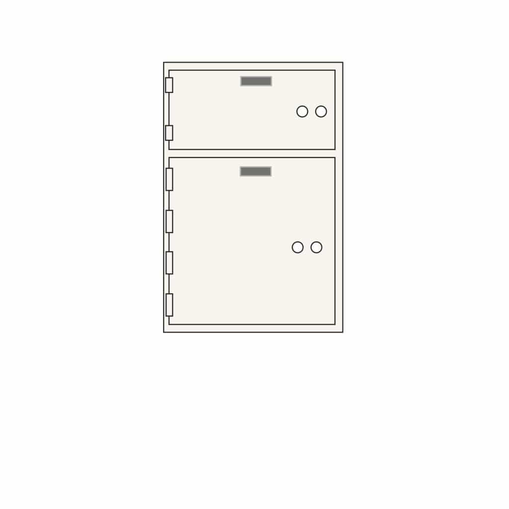 SoCal Bridgeman SDXN-2 Modular Safe Deposit Boxes | 1 x [5&quot;x10&quot;] + 1 x [10&quot;x10&quot;] Security Boxes