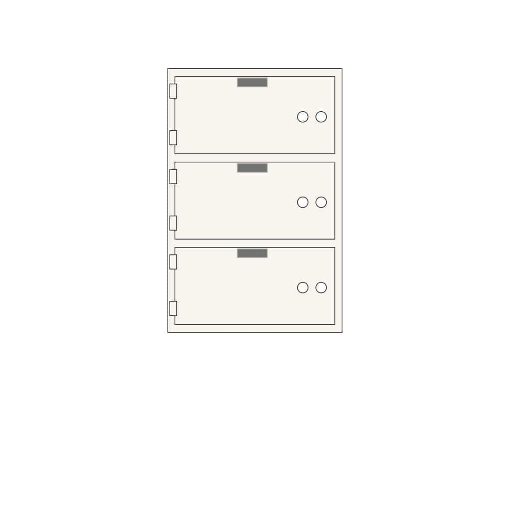 SoCal Bridgeman SDXN-3 Modular Safe Deposit Boxes | 3 x [5"x10"] Security Boxes