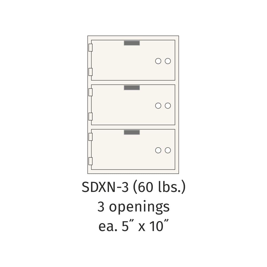SoCal Bridgeman SDXN-3 Modular Safe Deposit Boxes | 3 x [5&quot;x10&quot;] Security Boxes