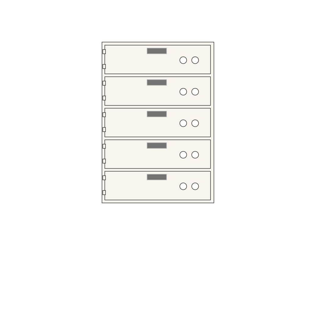 SoCal Bridgeman SDXN-5 Modular Safe Deposit Boxes | 5 x [3"x10"] Security Boxes