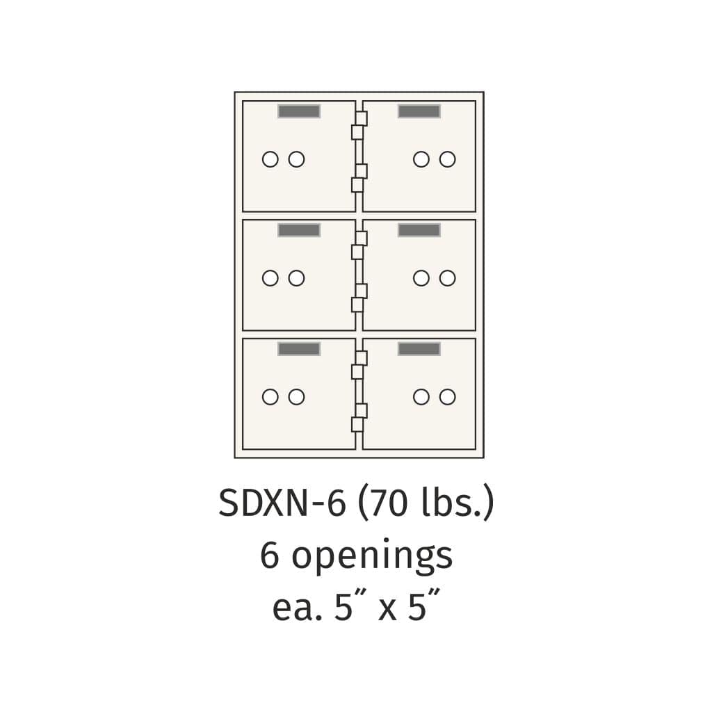 SoCal Bridgeman SDXN-6 Modular Safe Deposit Boxes | 6 x [5"x5"] Security Boxes