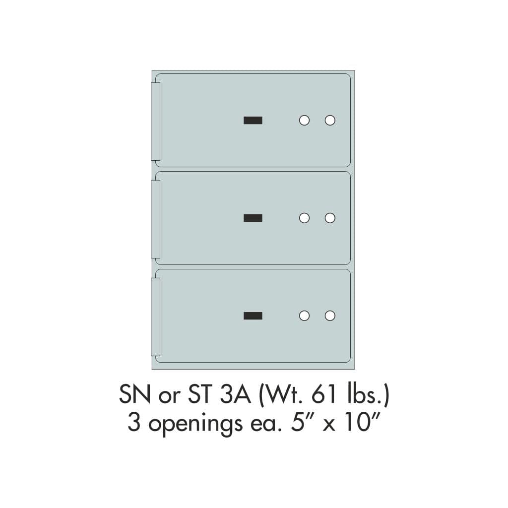 SoCal Bridgeman SN-2A Modular Safe Deposit Boxes | 1 x [5"x10"] + 1 x [10"x10"] Security Boxes