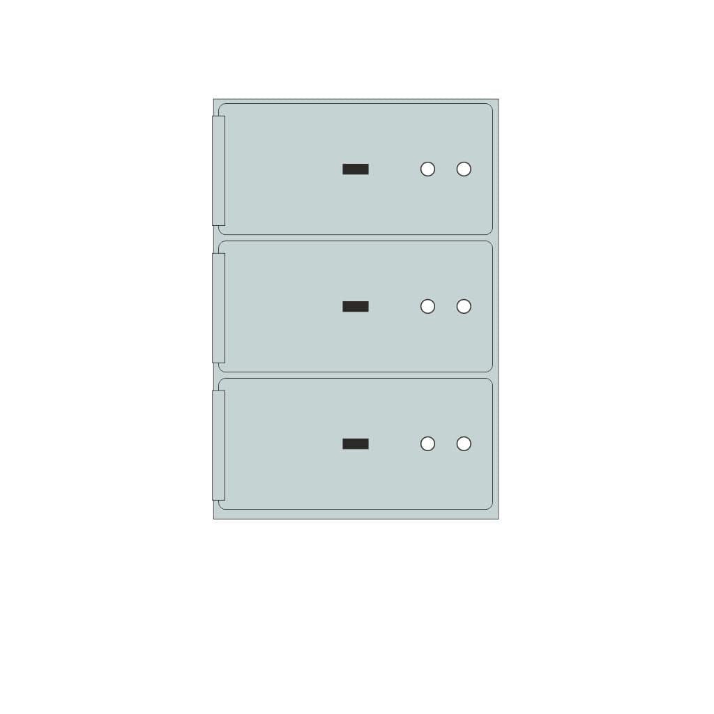 SoCal Bridgeman SN-3A Modular Safe Deposit Boxes | 3 x [5"x10"] Security Boxes