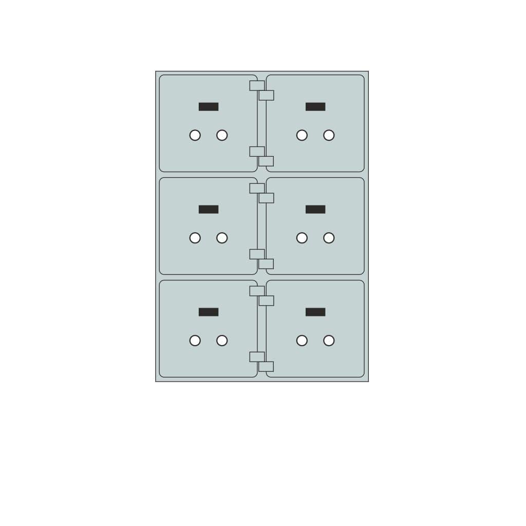 SoCal Bridgeman SN-6 Modular Safe Deposit Boxes | 6 x [5"x5"] Security Boxes