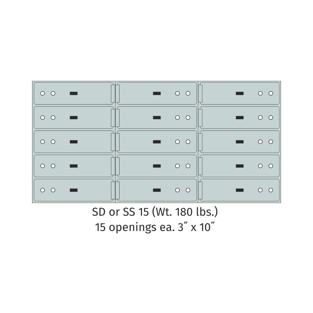 SoCal Bridgeman SS-15 Modular Safe Deposit Boxes | 15 x [3"x10"] Security Boxes