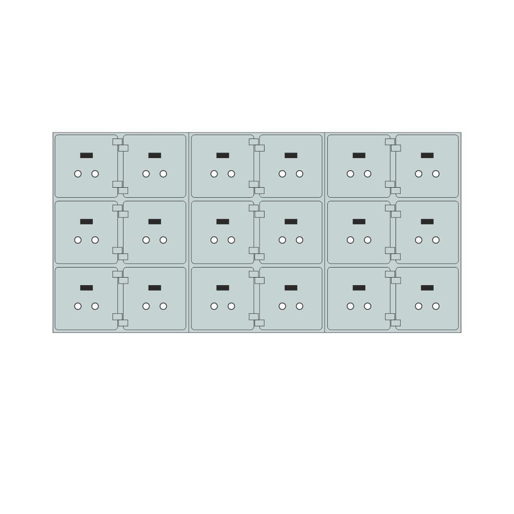 SoCal Bridgeman SS-18 Modular Safe Deposit Boxes | 18 x [5"x5"] Security Boxes