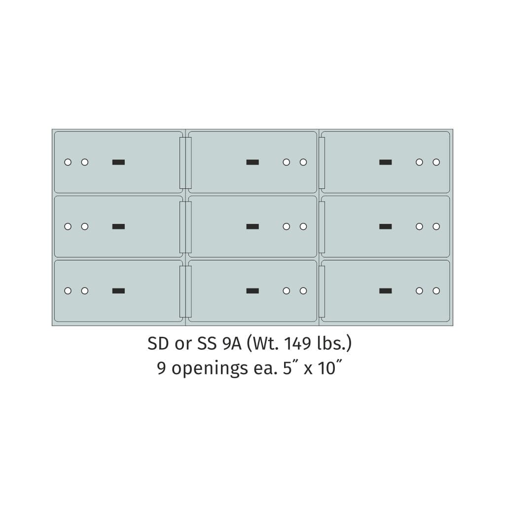 SoCal Bridgeman SS-9A Modular Safe Deposit Boxes | 9 x [5&quot;x10&quot;] Security Boxes