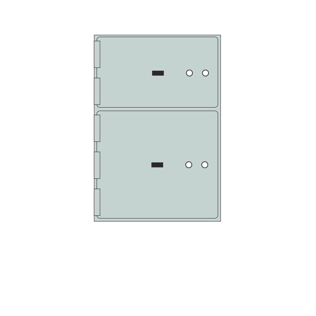 SoCal Bridgeman ST-2A Modular Safe Deposit Boxes | 1 x [5"x10"] + 1 x [10"x10"] Security Boxes