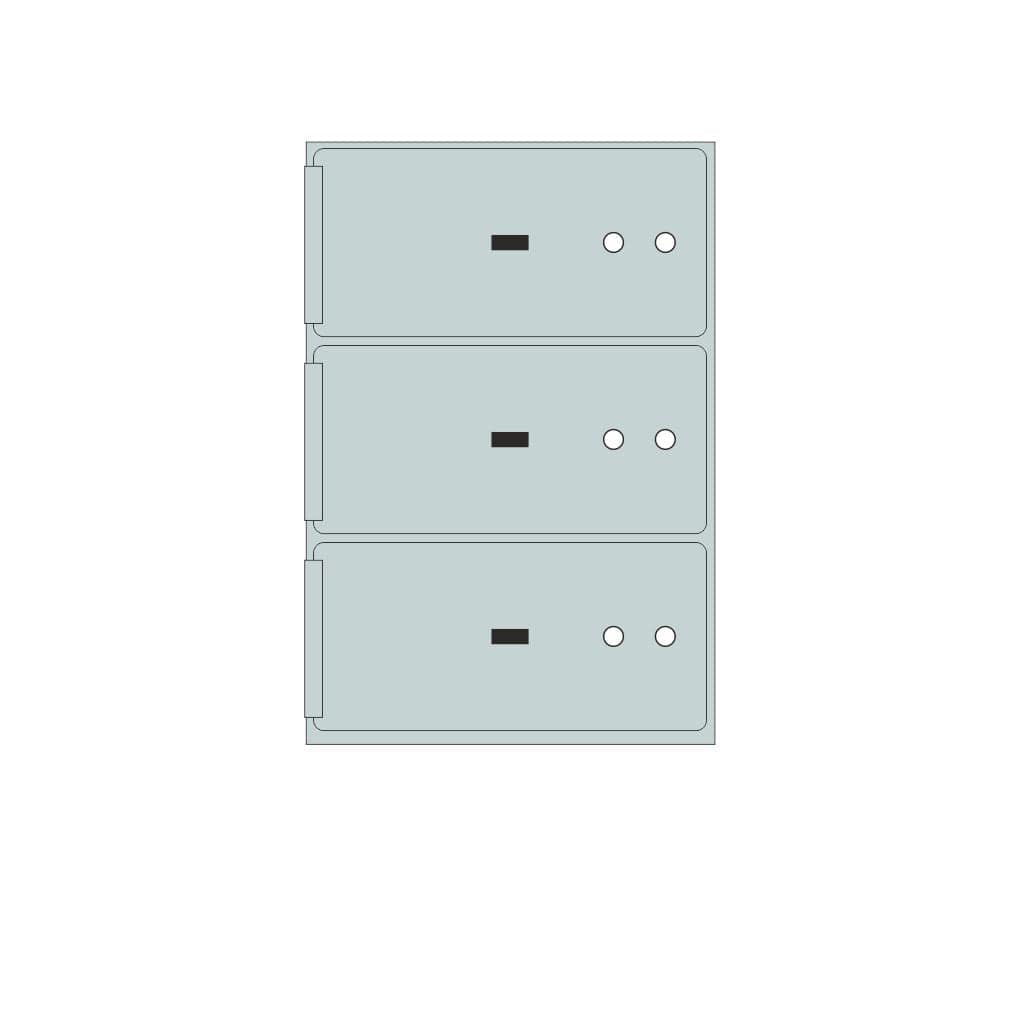 SoCal Bridgeman ST-3A Modular Safe Deposit Boxes | 3 x [5"x10"] Security Boxes
