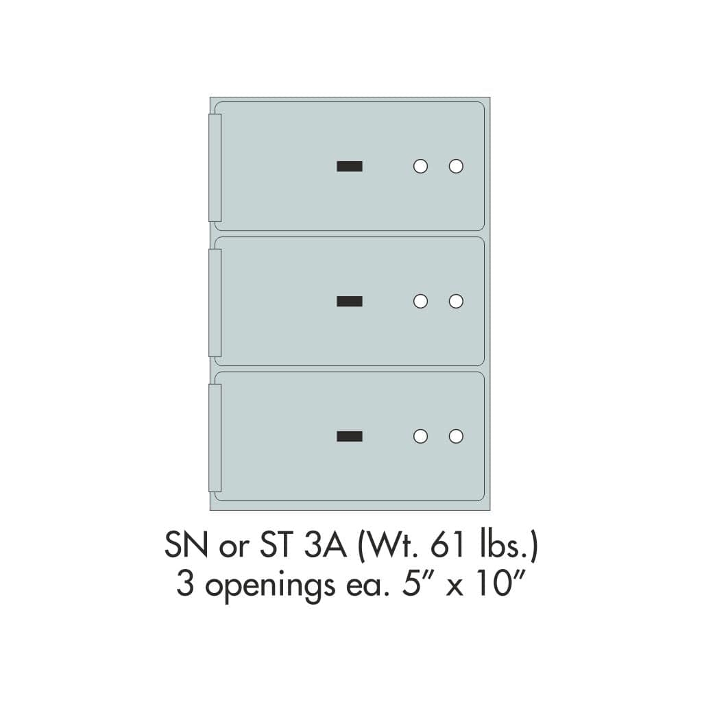 SoCal Bridgeman ST-3A Modular Safe Deposit Boxes | 3 x [5"x10"] Security Boxes