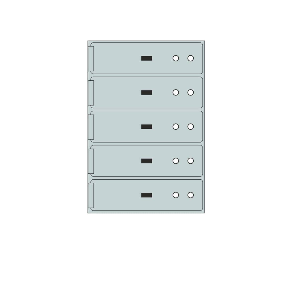 SoCal Bridgeman ST-5 Modular Safe Deposit Boxes | 5 x [3"x10"] Security Boxes