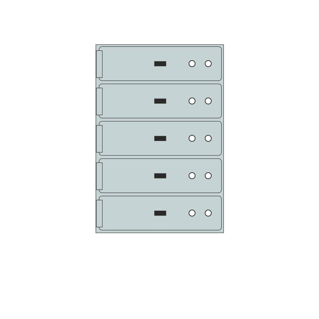 SoCal Bridgeman ST-5 Modular Safe Deposit Boxes | 5 x [3"x10"] Security Boxes